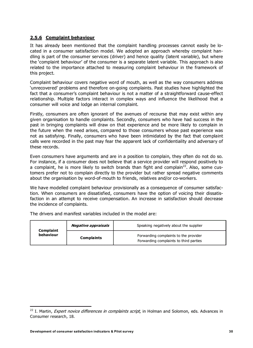 image for page Development of indicators on consumer satisfaction and Pilot survey