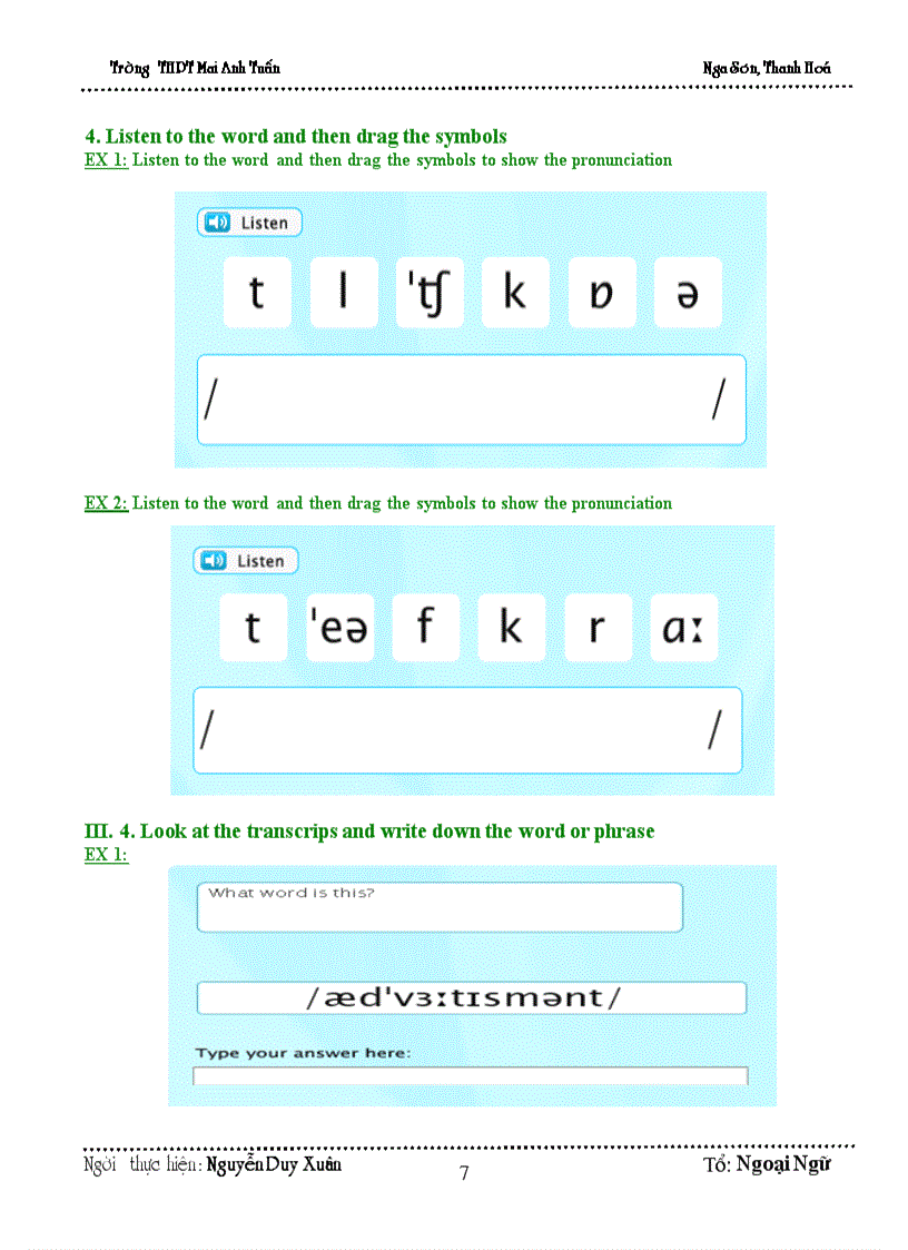 image for page Một số thủ thuật giúp học sinh lớp 10 ban cơ bản rèn luyện kỹ năng phát âm