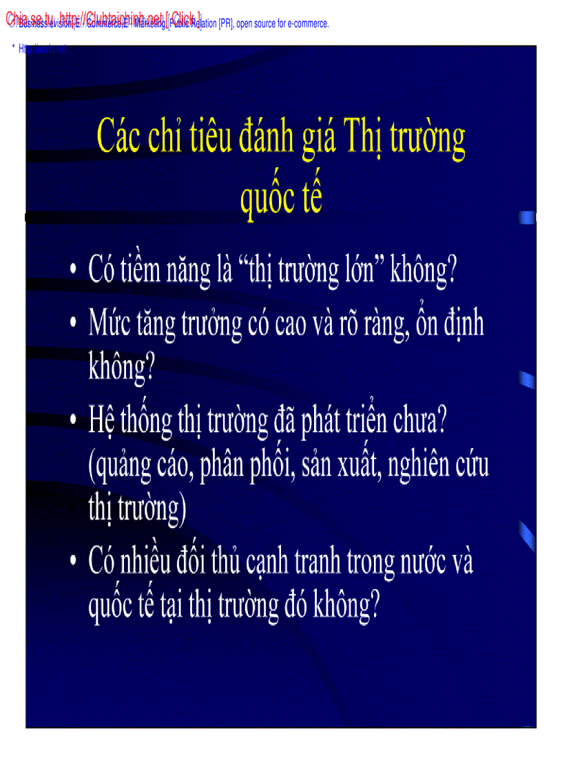 image for page Thị trường mới
