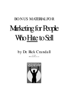 Marketing for those who hate to sell
