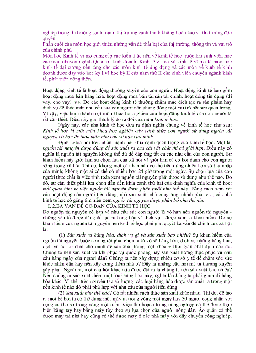 image for page Những vần đề chung về kinh tế học