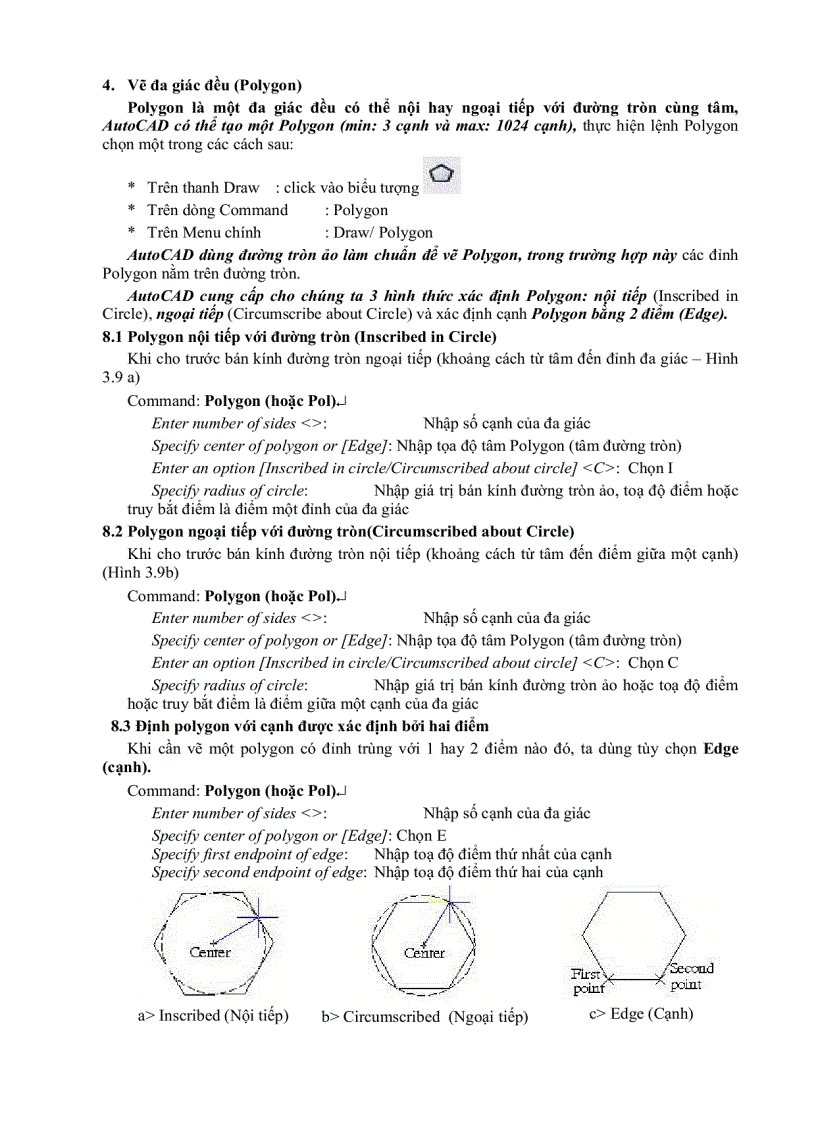 image for page Autocad Đại Học Nông nghiệp CÁC KĨ THUẬT VẼ CƠ BẢN