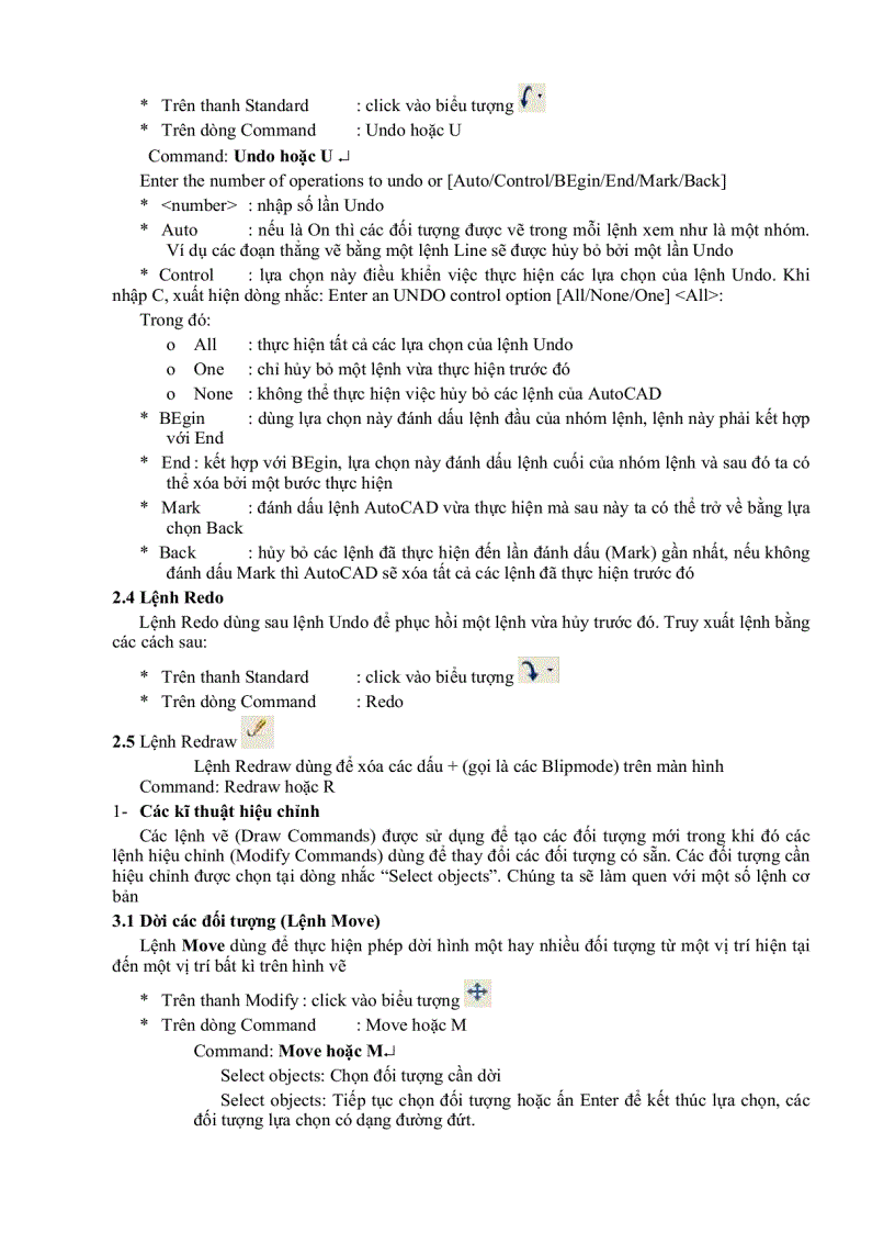 image for page Autocad Đại Học Nông nghiệp CÁC KĨ THUẬT HIỆU CHỈNH CƠ BẢN