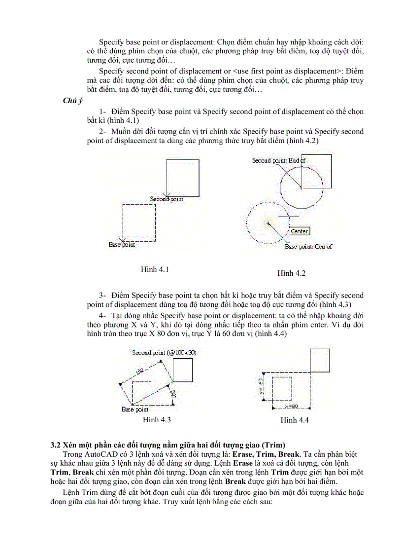 image for page Autocad Đại Học Nông nghiệp CÁC KĨ THUẬT HIỆU CHỈNH CƠ BẢN