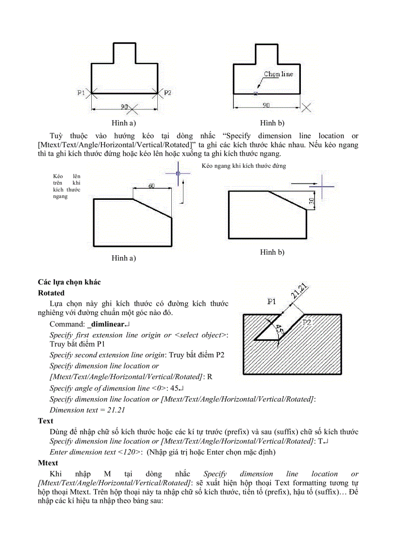 image for page Autocad Đại Học Nông nghiệp GHI VÀ HIỆU CHỈNH KÍCH THƯỚC