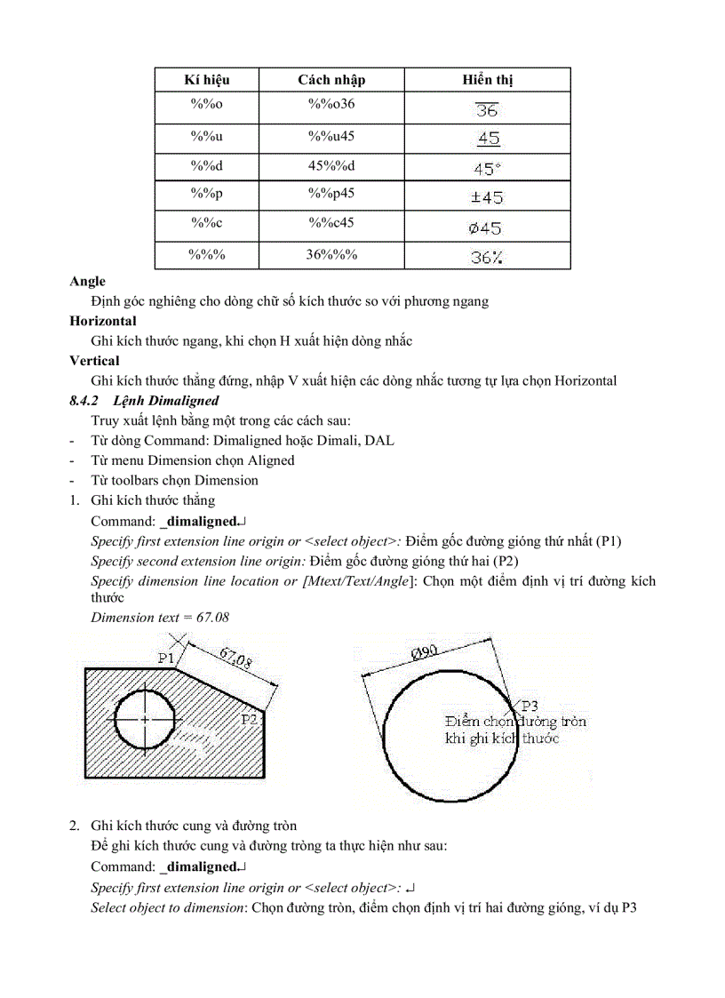 image for page Autocad Đại Học Nông nghiệp GHI VÀ HIỆU CHỈNH KÍCH THƯỚC