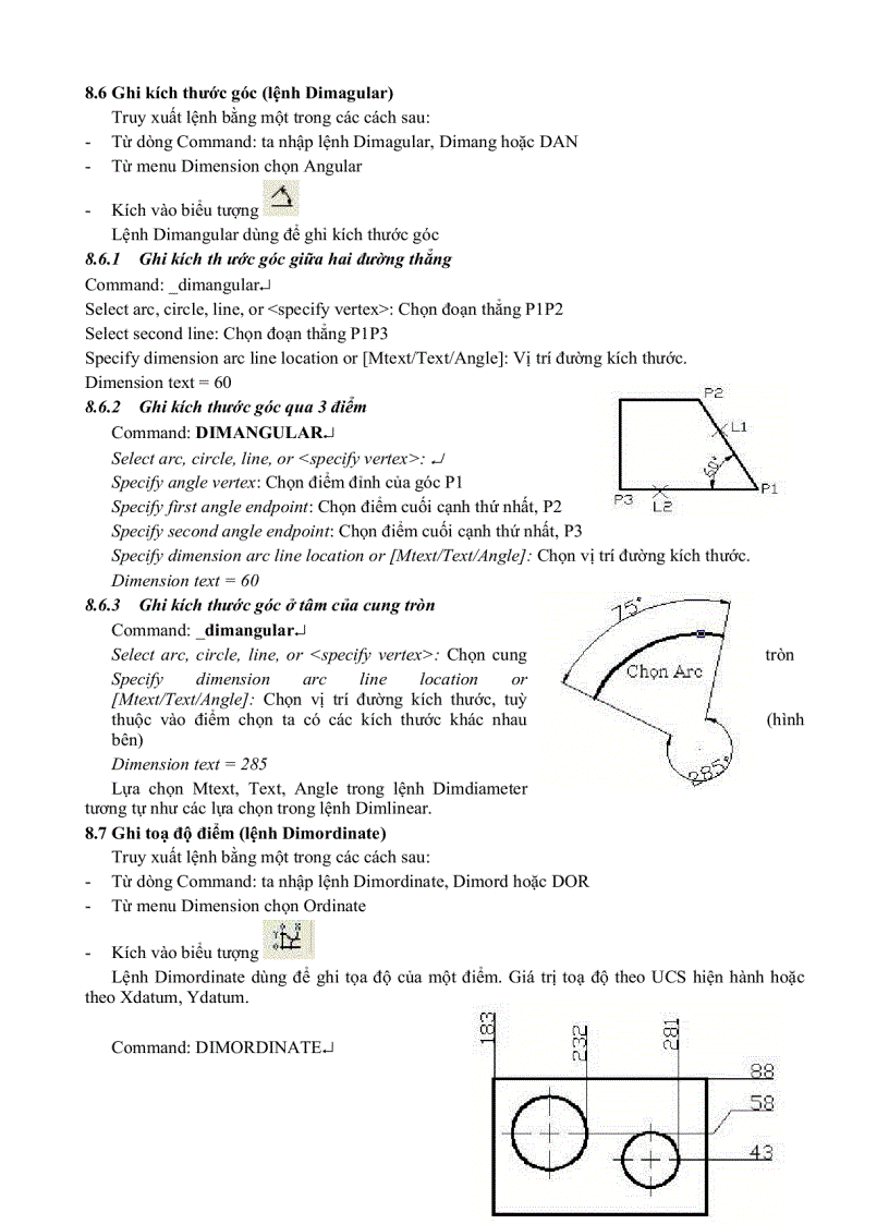 image for page Autocad Đại Học Nông nghiệp GHI VÀ HIỆU CHỈNH KÍCH THƯỚC