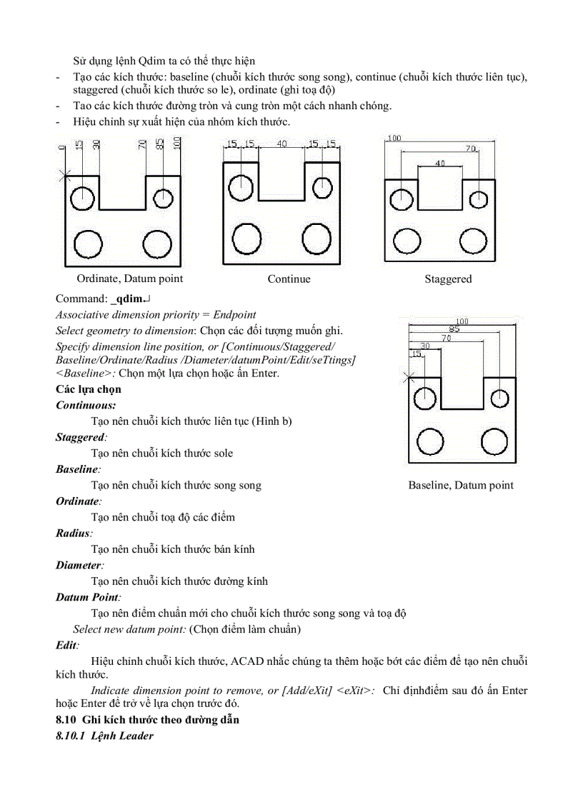 image for page Autocad Đại Học Nông nghiệp GHI VÀ HIỆU CHỈNH KÍCH THƯỚC