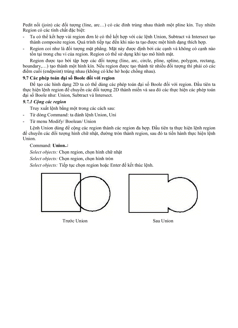 image for page Autocad Đại Học Nông nghiệp CÁC LỆNH VẼ VÀ TẠO HÌNH
