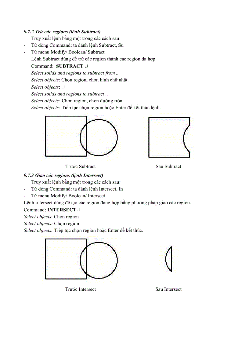 image for page Autocad Đại Học Nông nghiệp CÁC LỆNH VẼ VÀ TẠO HÌNH