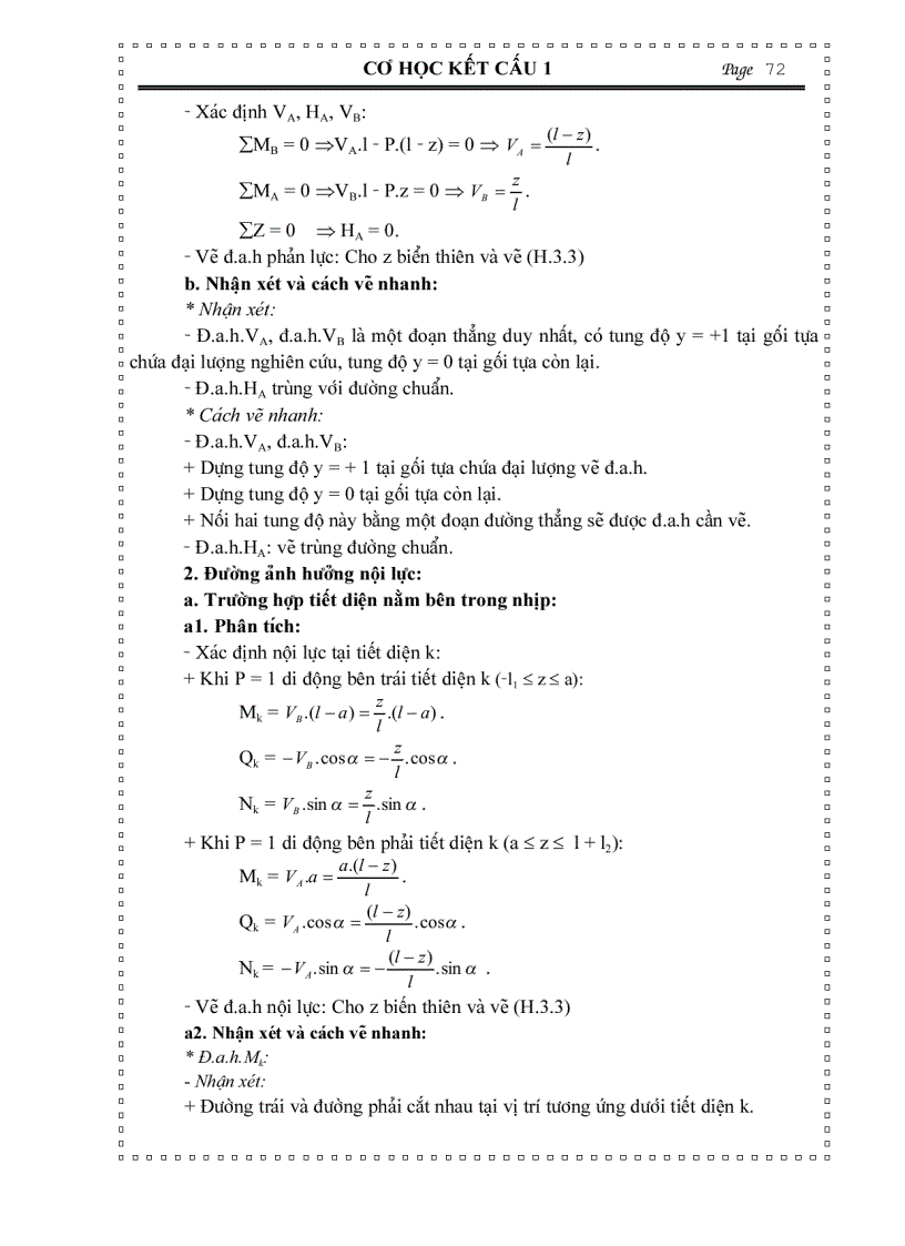 image for page Cơ học kết cấu XÁC ĐỊNH NỘI LỰC TRONG HỆ PHẲNG TĨNH ĐỊNH CHỊU TẢI TRỌNG DI ĐỘNG