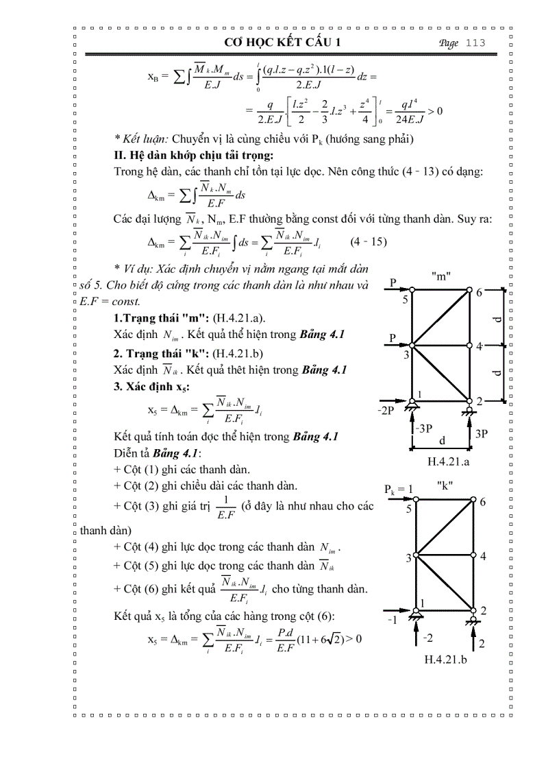 image for page Cơ học kết cấu XÁC ĐỊNH CHUYỂN VỊ TRONG HỆ THANH PHẲNG ĐÀN HỒI TUYẾ N TÍNH