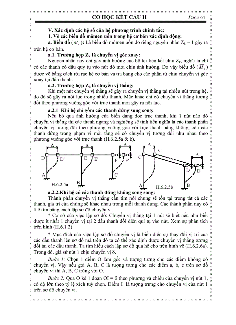 image for page Cơ học kết cấu PHƯƠNG PHÁP CHUYỂN VỊ