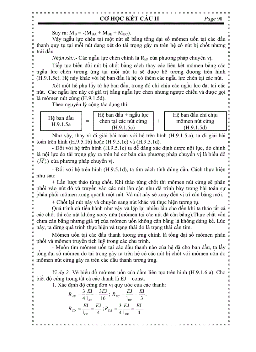 image for page Cơ học kết cấu TÍNH HỆ SIÊU TĨNH BẰNG PHƯƠNG PHÁP ĐÚNG DẦN