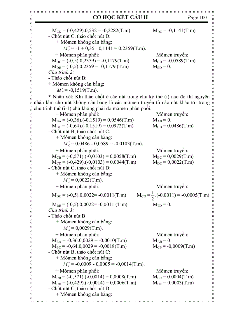 image for page Cơ học kết cấu TÍNH HỆ SIÊU TĨNH BẰNG PHƯƠNG PHÁP ĐÚNG DẦN