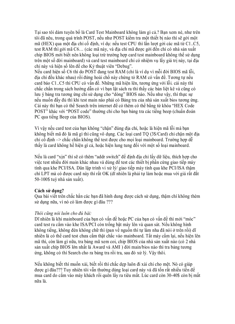 image for page Hướng dẫn sử dụng card test Mainboard