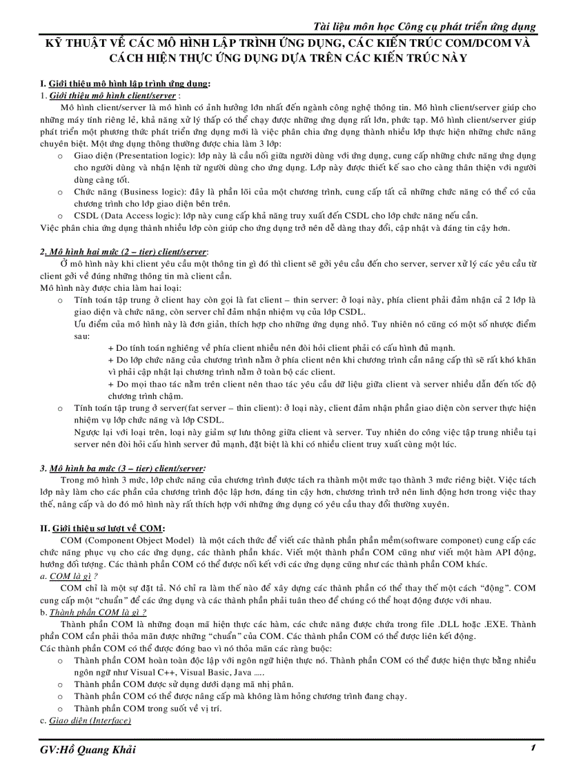 image for page Tìm hiểu lập trình COM