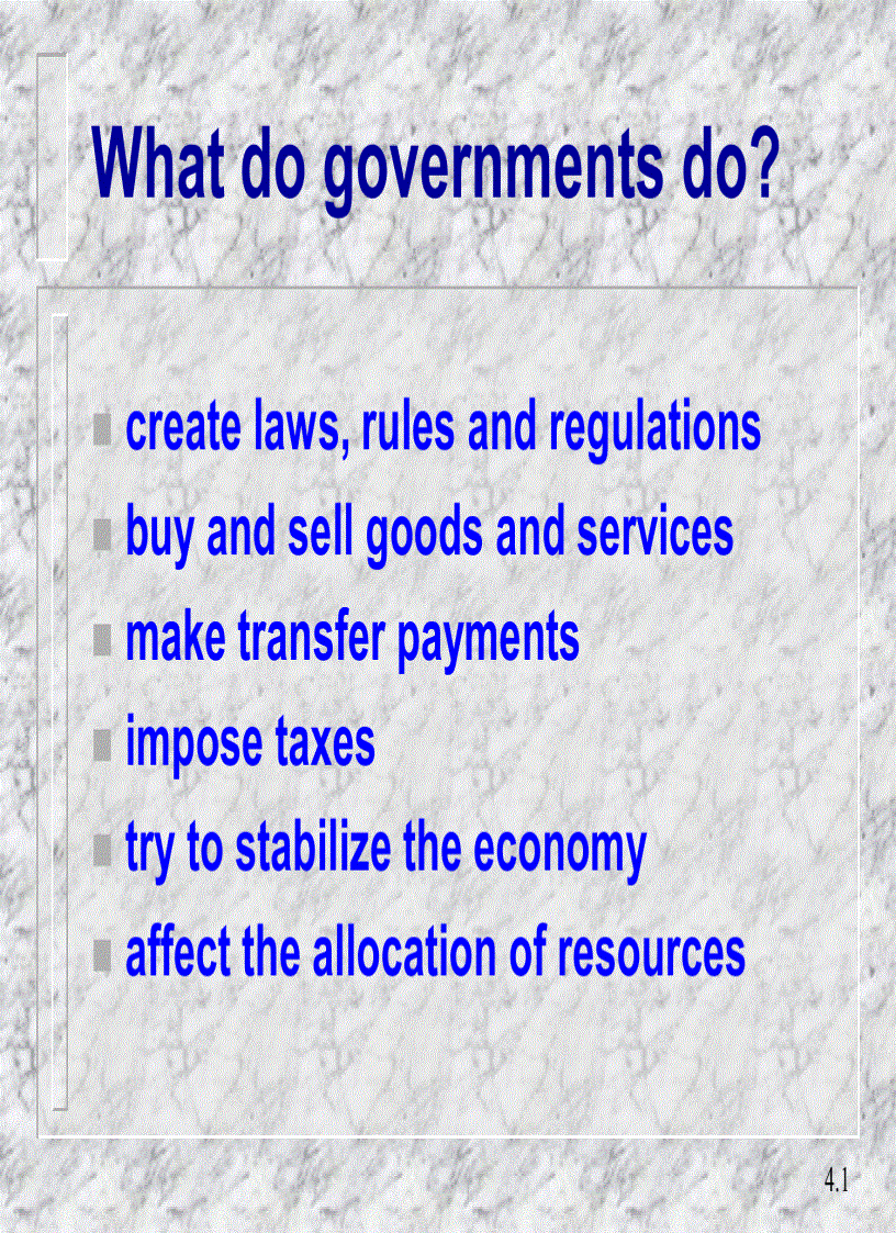 Government in the mixed economy