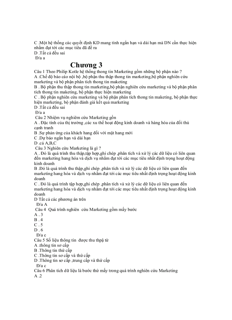 image for page Câu Hỏi Trắc Nghiệm Môn Marketing