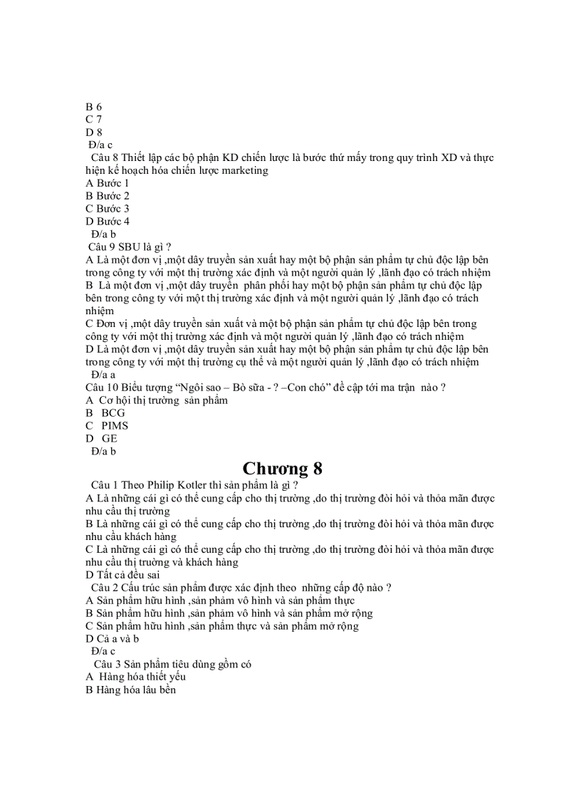 image for page Câu Hỏi Trắc Nghiệm Môn Marketing