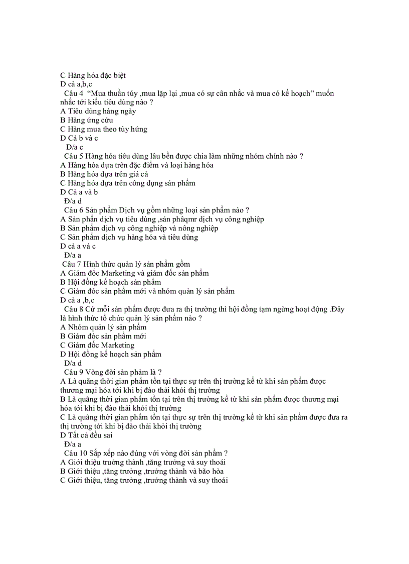 image for page Câu Hỏi Trắc Nghiệm Môn Marketing