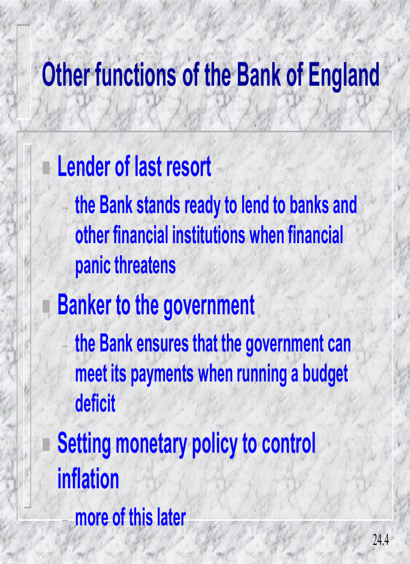 Central banking and the monetary system