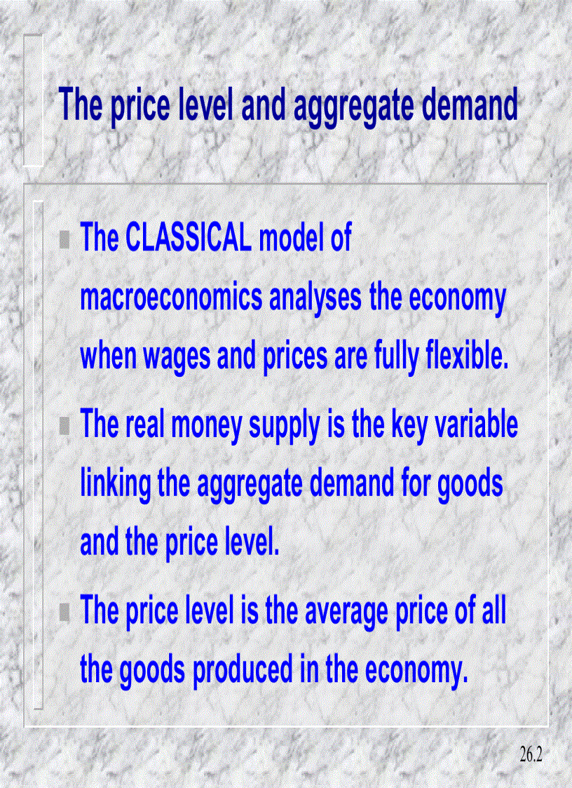 Aggregate supply the price level and the speed of adjustment
