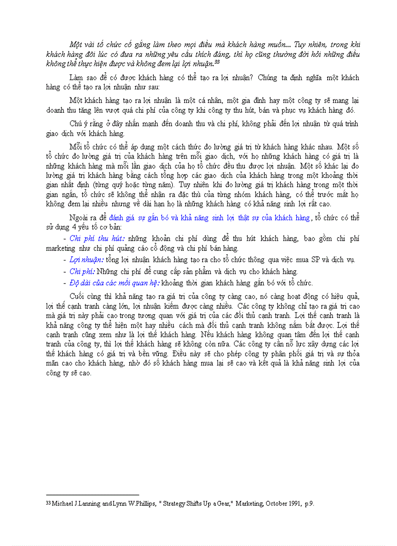 image for page Và lòng trung thành của khách hàng