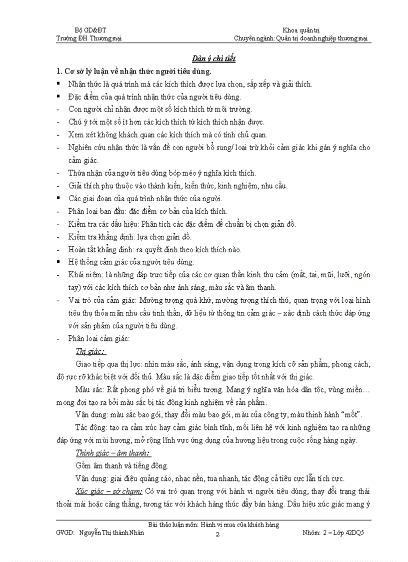 image for page Môn học hành vi mua của khách hàng 1