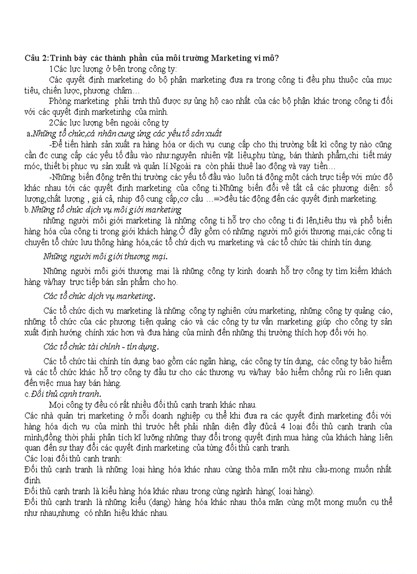 image for page Câu 1 Trình bày khái niệm marketing So sánh marketing và bán hàng