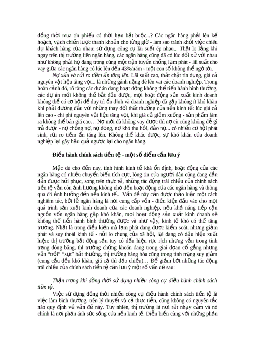 image for page Chính sách tiền tệ trong vai trò điều tiết hoạt động của các ngân hàng thương mại 1