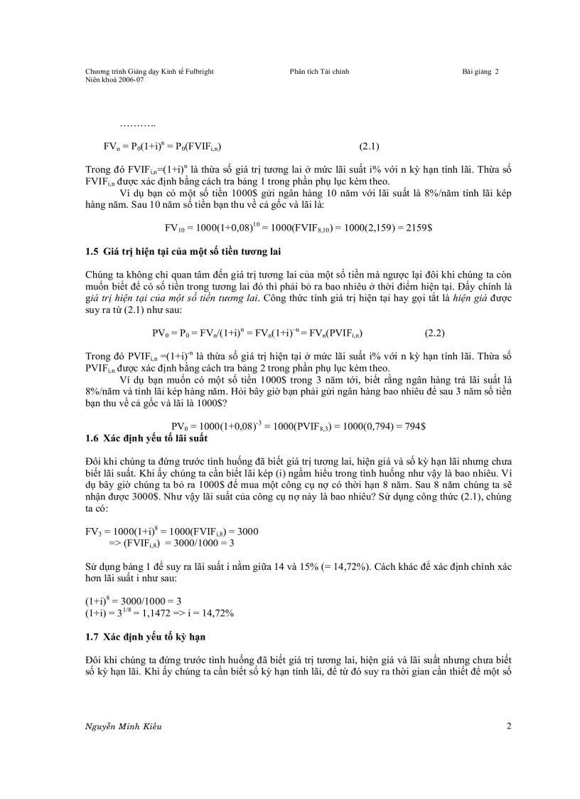 image for page Thời giá tiền tệ và mô hình chiết khấu dòng tiền