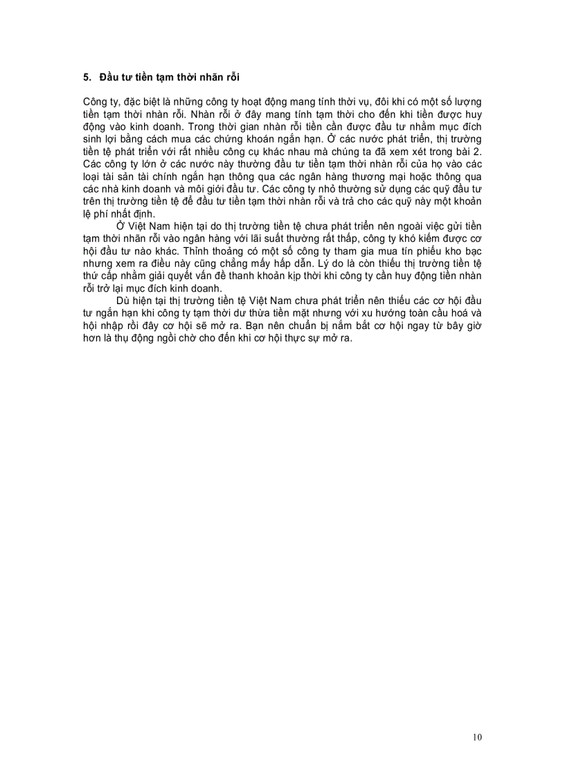 image for page Quản trị tiền mặt và chứng khoán đầu tư