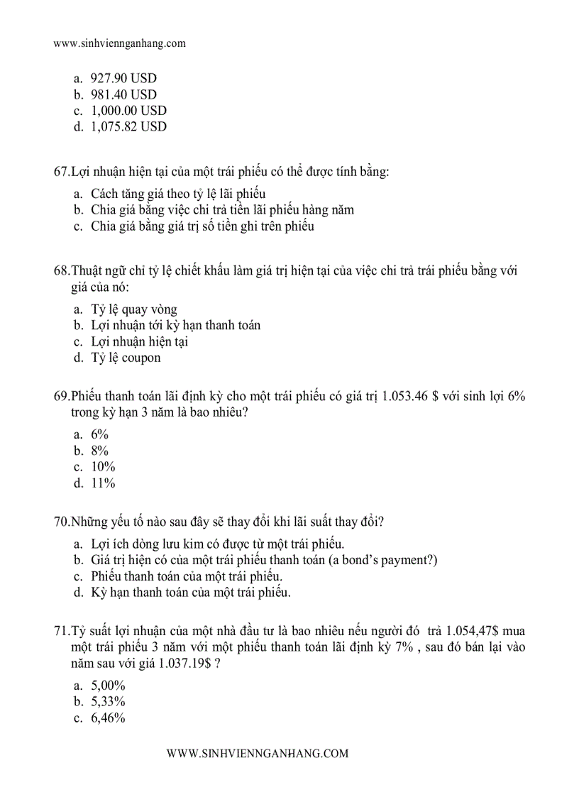 image for page Ngân hàng câu hỏi trắc nghiệm về tài chính 2