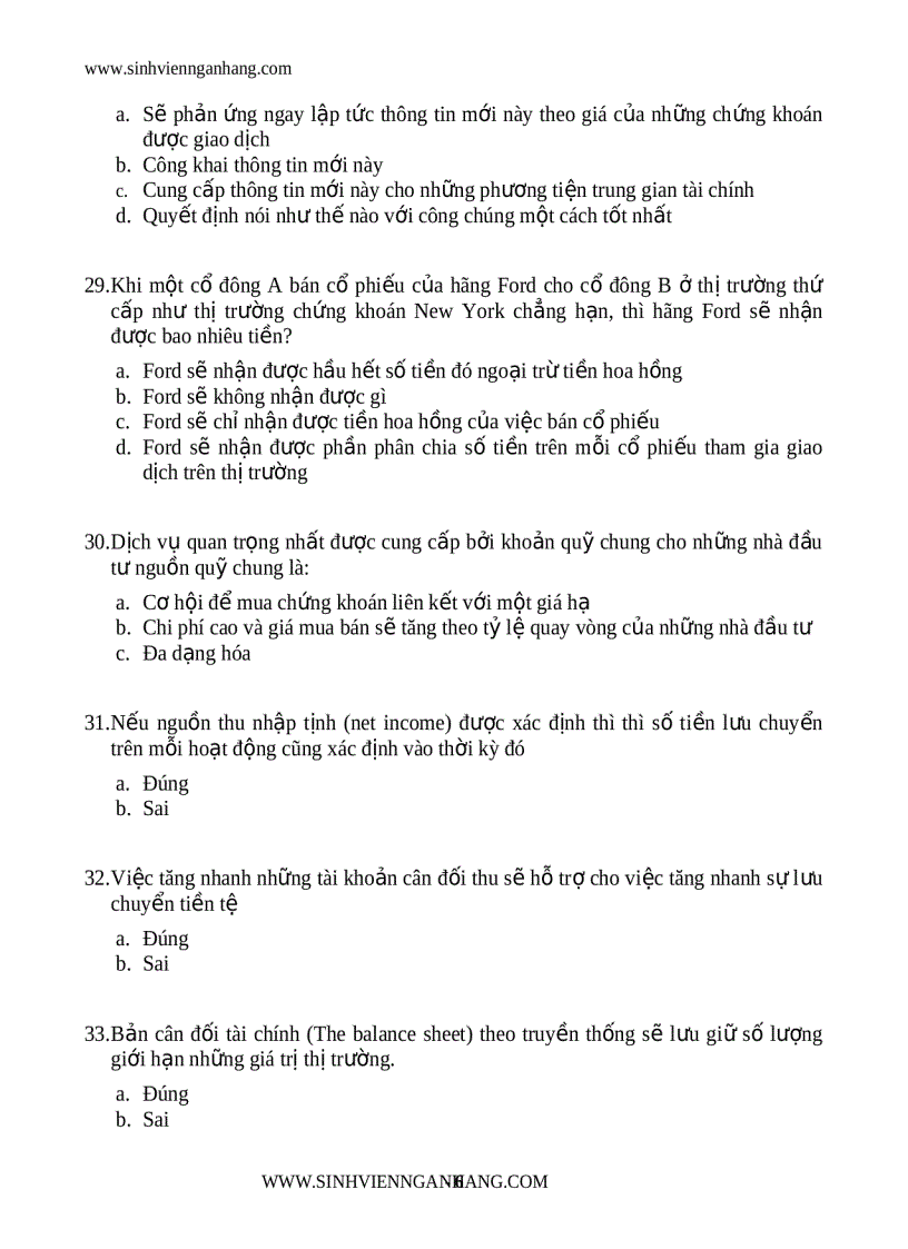 image for page Ngân hàng câu hỏi trắc nghiệm tài chính tiền tệ