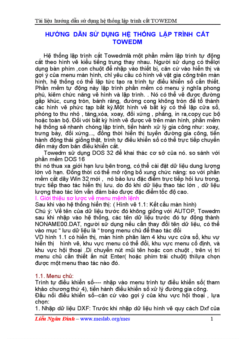 image for page Máy cắt dây HƯỚNG DẪN SỬ DỤNG HỆ THỐNG LẬP TRÌNH CẮT TOWEDM