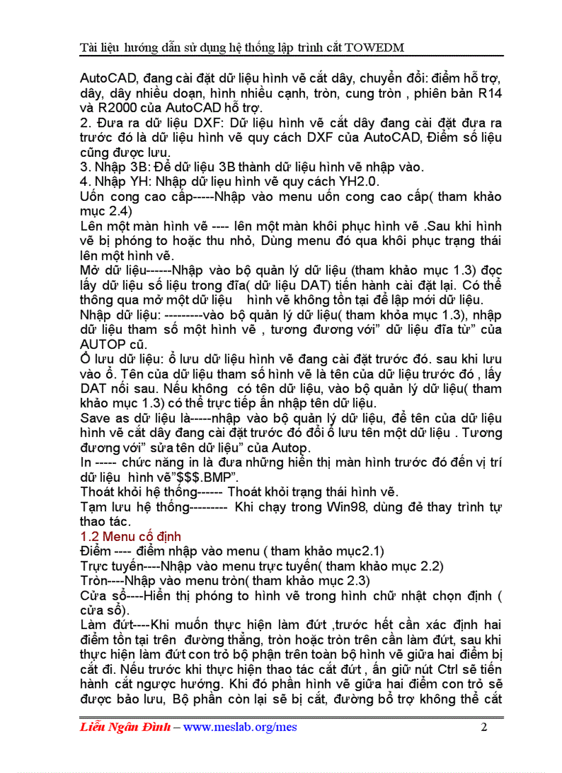 image for page Máy cắt dây HƯỚNG DẪN SỬ DỤNG HỆ THỐNG LẬP TRÌNH CẮT TOWEDM