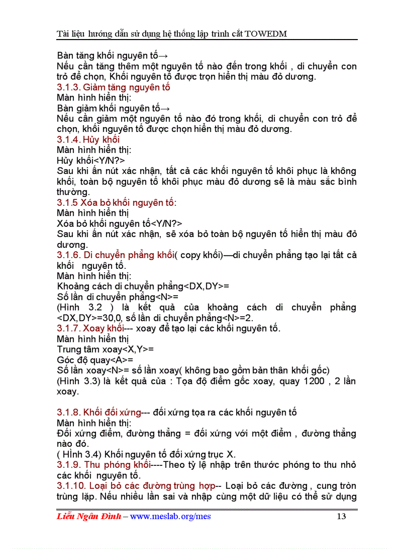 image for page Máy cắt dây HƯỚNG DẪN SỬ DỤNG HỆ THỐNG LẬP TRÌNH CẮT TOWEDM