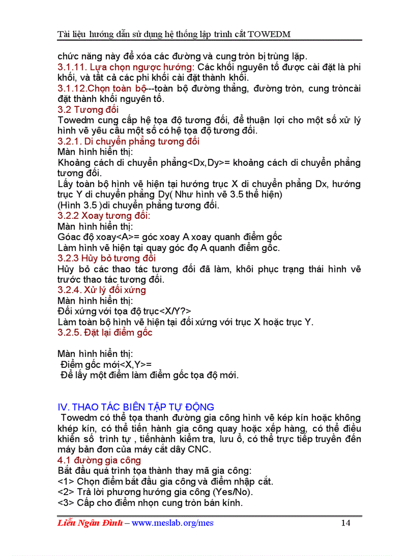 image for page Máy cắt dây HƯỚNG DẪN SỬ DỤNG HỆ THỐNG LẬP TRÌNH CẮT TOWEDM