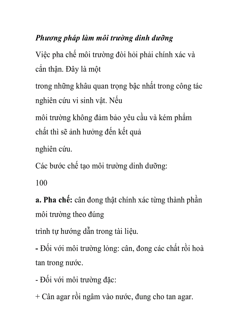 image for page Phương pháp làm môi trường dinh dưỡng