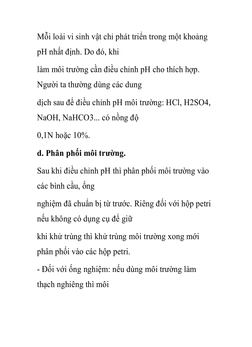image for page Phương pháp làm môi trường dinh dưỡng