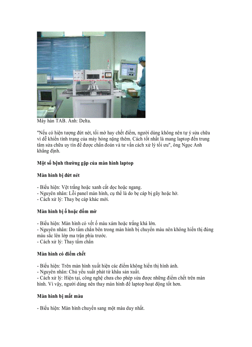 image for page Các bệnh thường gặp với màn hình laptop