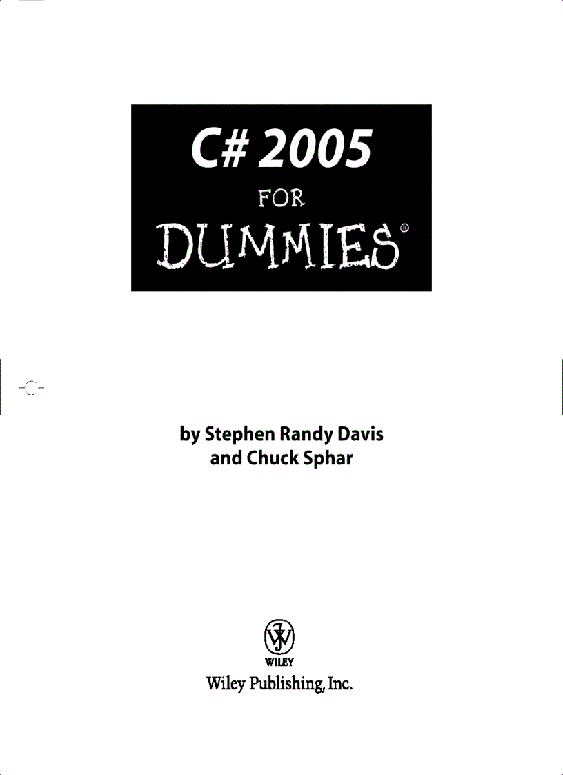 C Sharp 2005 For Dummies