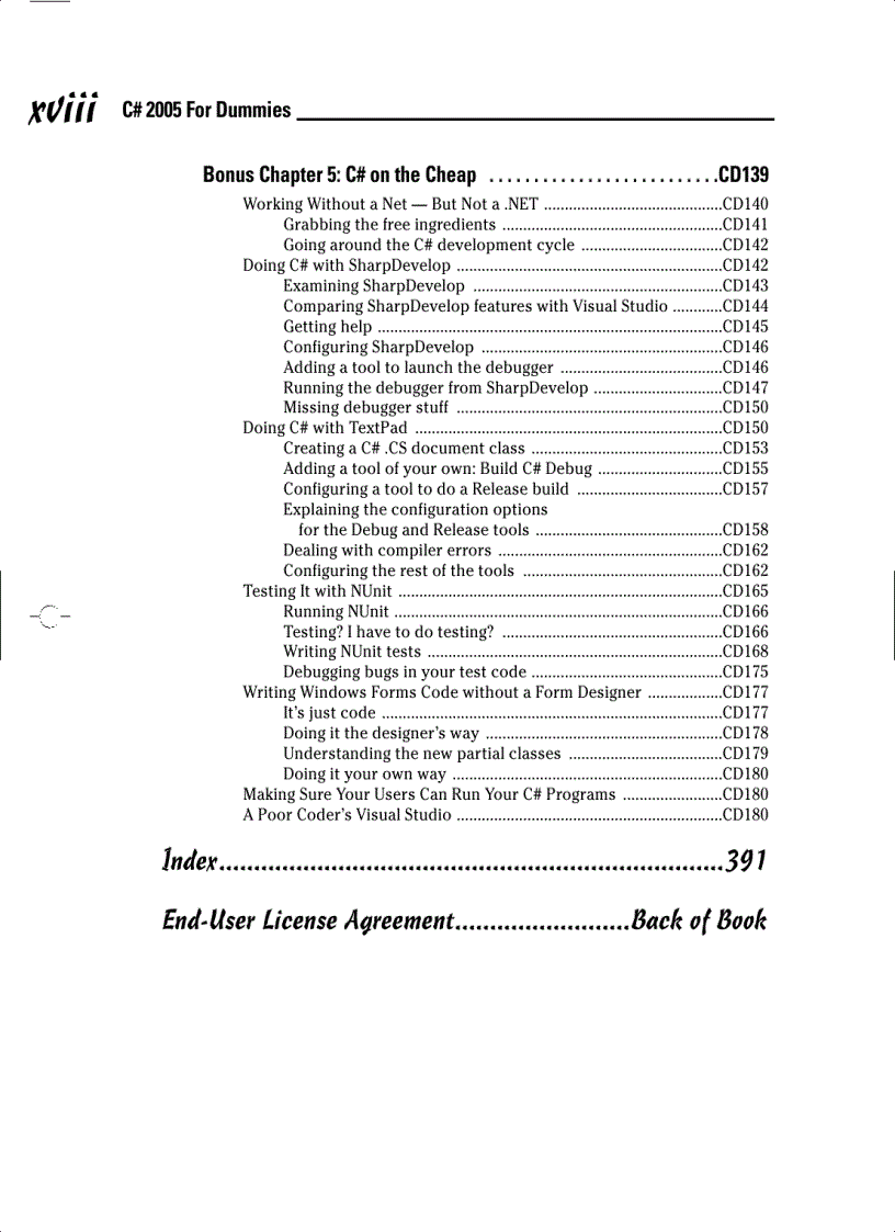 image for page C Sharp 2005 For Dummies