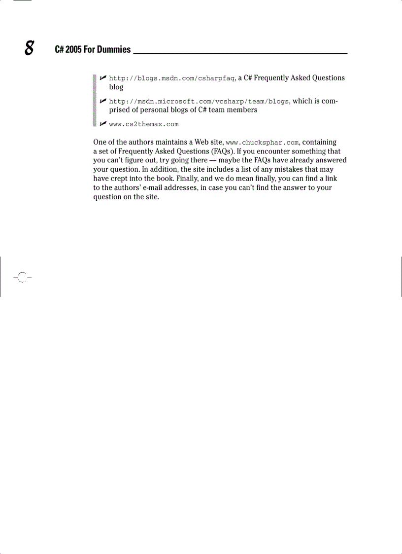 image for page C Sharp 2005 For Dummies