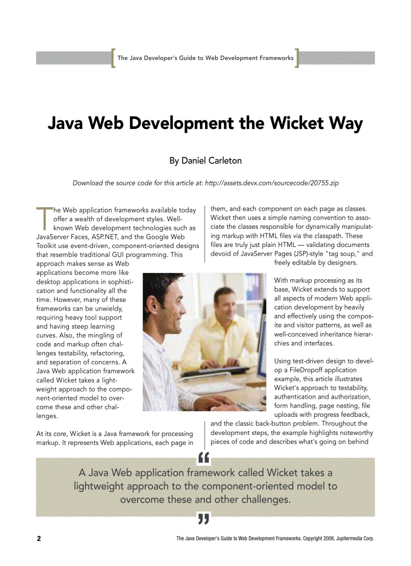 image for page The Java Developer s Guide to Web Development Frameworks