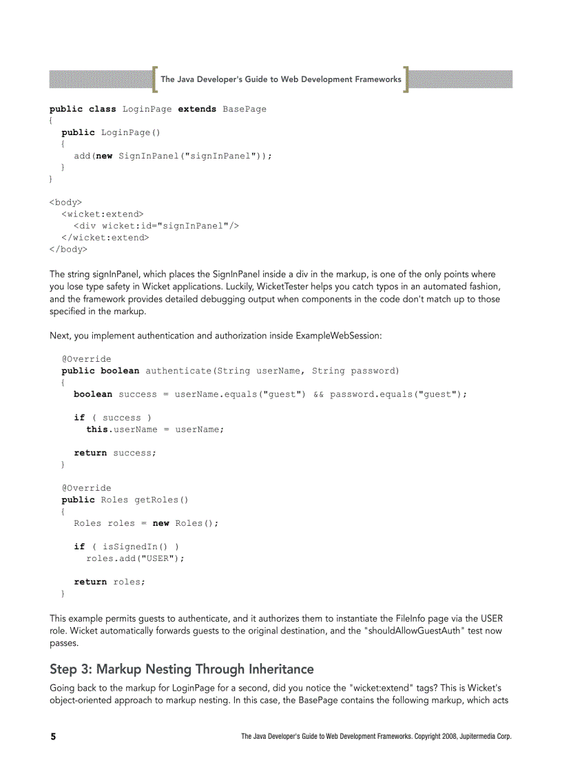 image for page The Java Developer s Guide to Web Development Frameworks