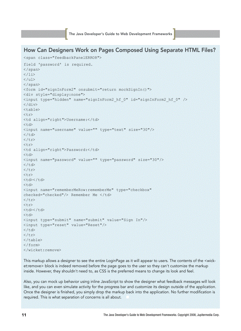 image for page The Java Developer s Guide to Web Development Frameworks