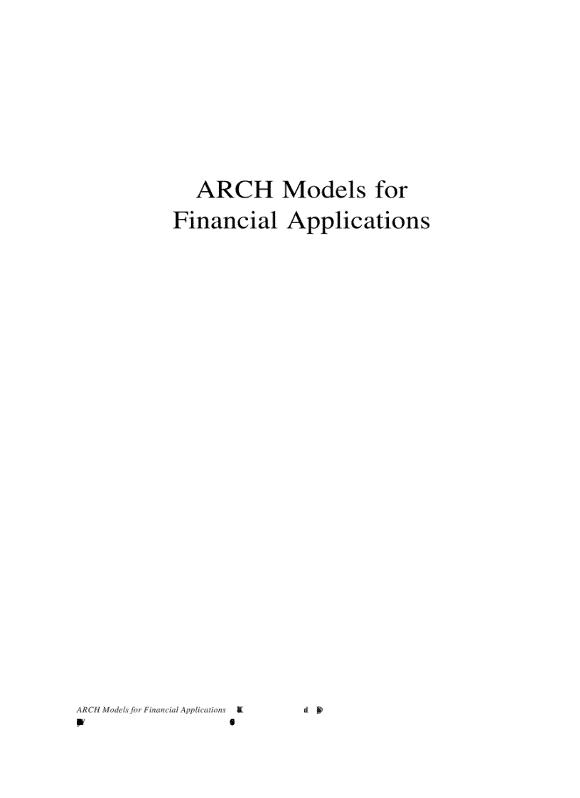 image for page ARCH Models for Financial Applications