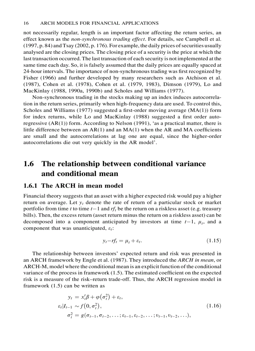 image for page ARCH Models for Financial Applications
